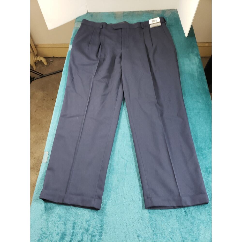 Architect Pants Sz 42x30 Mens Blue Dress Polyeste Work Flat Classic Straight NWT
